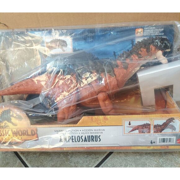 Jurassic World Dominion Dinosaur Slamosaurus and Ampelosarus Action Figures Toy - Picture 4 of 5